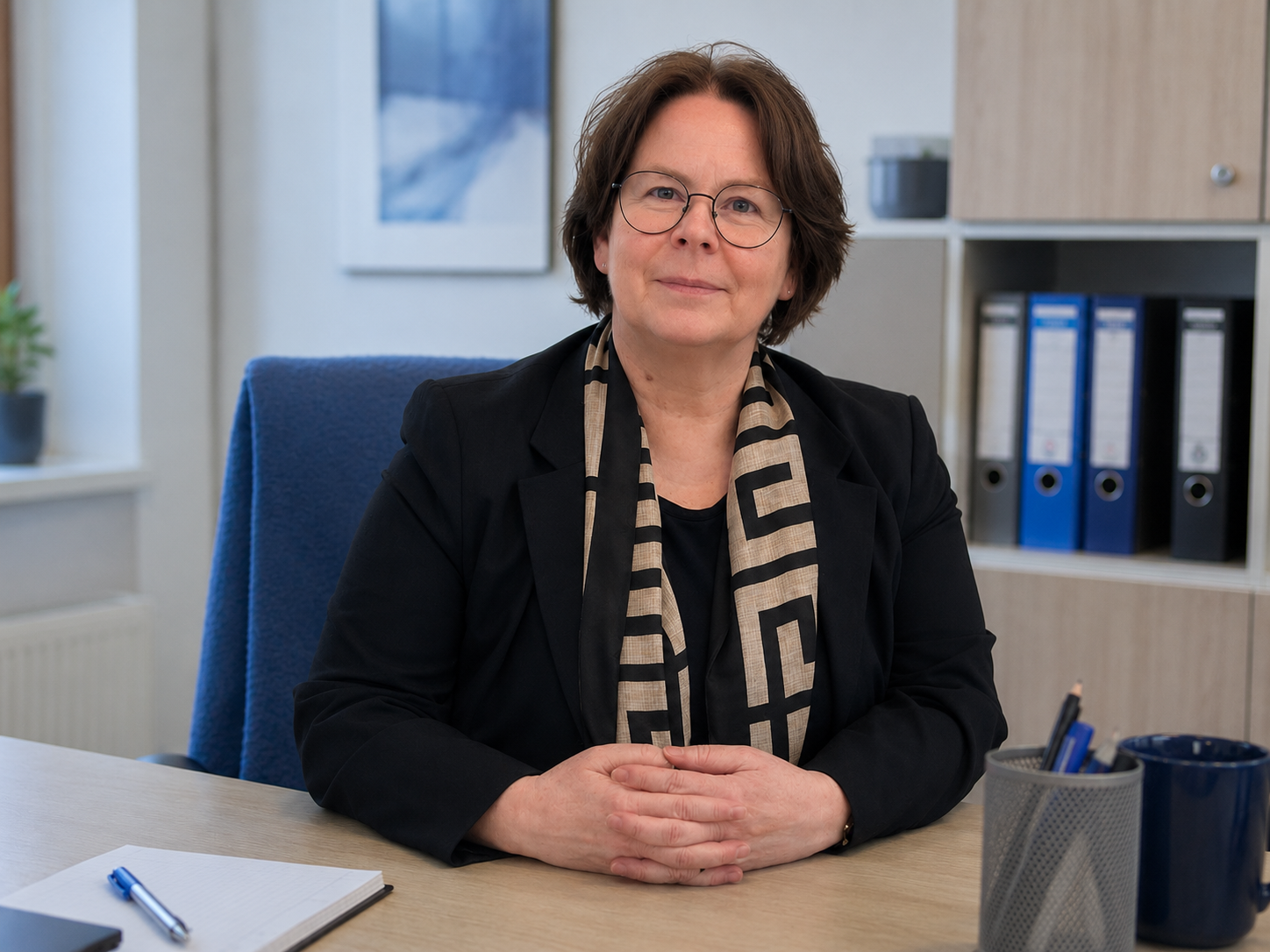 Monika Durst im Büro